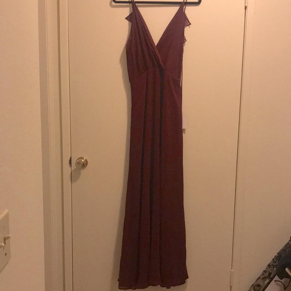 New Maxi dress adjustable straps, burgundy